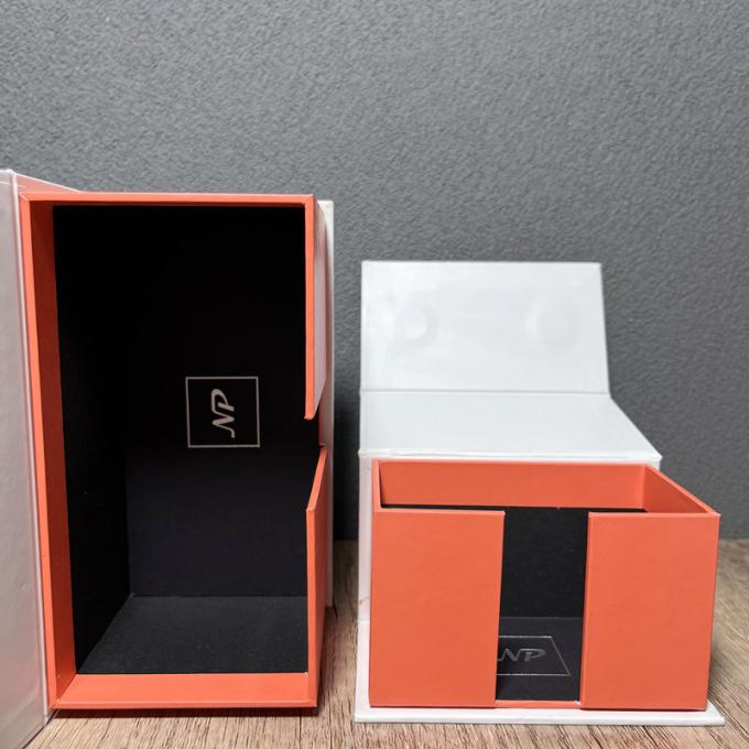 Logo su ordinazione d'imballaggio su misura di lusso dei contenitori di regalo del contenitore di carta del cartone di Matte White Magnetic Collapsible Rigid grande