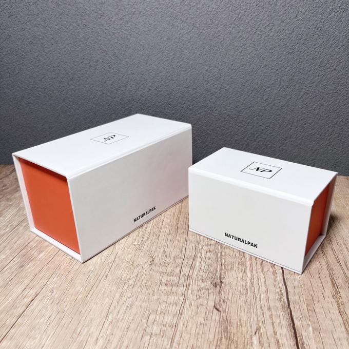 Logo su ordinazione d'imballaggio su misura di lusso dei contenitori di regalo del contenitore di carta del cartone di Matte White Magnetic Collapsible Rigid grande