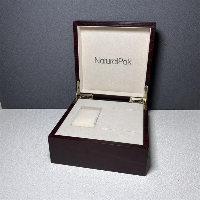 Contenitore d'imballaggio di carta di legno rosso di lusso su ordinazione per il regalo dell'insieme dell'orologio dell'orologio