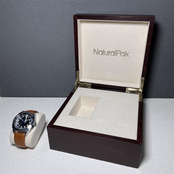 Contenitore d'imballaggio di carta di legno rosso di lusso su ordinazione per il regalo dell'insieme dell'orologio dell'orologio