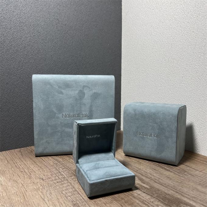 Contenitore di regalo blu di qualità superiore dei gioielli di Microfiber