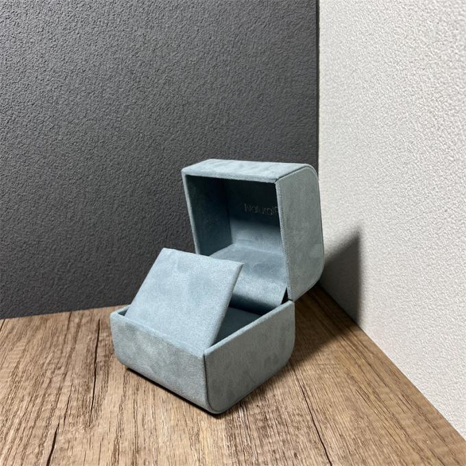 Contenitore di regalo blu di qualità superiore dei gioielli di Microfiber