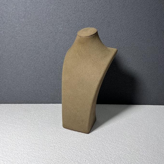 I gioielli medi dell'esposizione del supporto del piccolo supporto della collana di Microfiber del velluto di Brown stanno l'organizzatore Displays dei gioielli del busto del manichino per le manifestazioni di evento del negozio