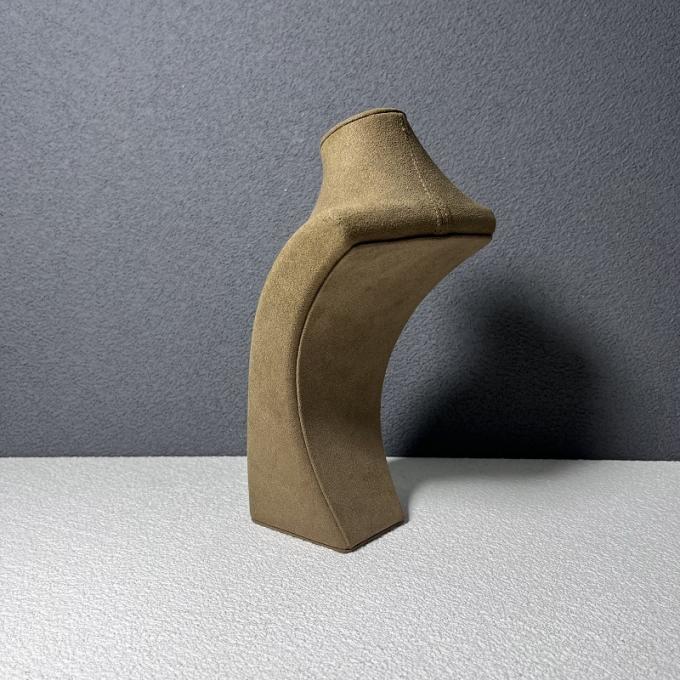 I gioielli medi dell'esposizione del supporto del piccolo supporto della collana di Microfiber del velluto di Brown stanno l'organizzatore Displays dei gioielli del busto del manichino per le manifestazioni di evento del negozio