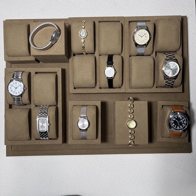 Scatola di legno dell'insieme dell'orologio dell'orologio di colore del caffè di rettangolo di lusso dell'esposizione