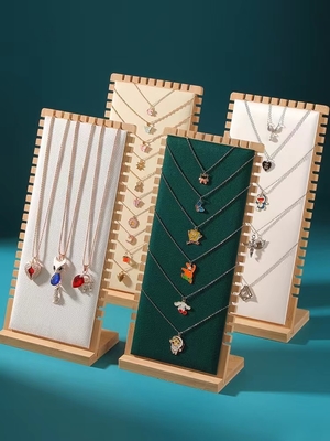 Collana di legno Tray Display dell'esposizione 90*90*210mm del supporto dei gioielli di colore