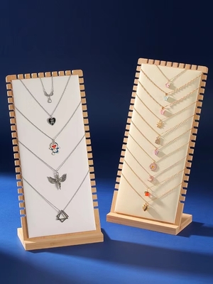 Collana di legno Tray Display dell'esposizione 90*90*210mm del supporto dei gioielli di colore