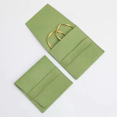 Borsa d'imballaggio dei gioielli di Microfiber della pelle scamosciata della busta su ordinazione alla moda del velluto della collana