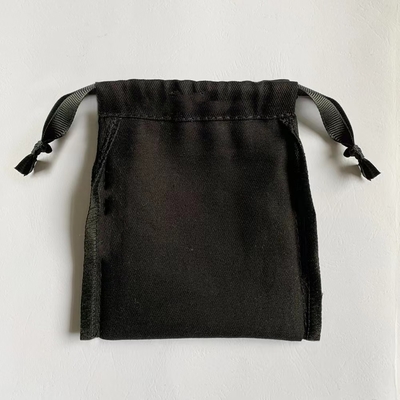 Sacchetto su ordinazione dei gioielli di Logo Drawstring Jewelry Pouch Cotton con il nastro del Grosgrain