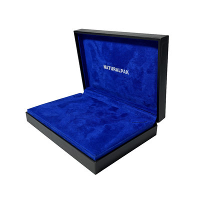 Contenitori d'imballaggio di gioielli di lusso della marina due contenitori di regalo blu di dimensione media delle tonalità con i coperchi