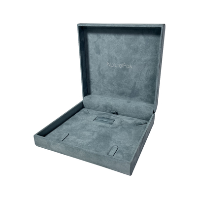 Contenitori di regalo opachi d'imballaggio dell'orologio del quadrato dei contenitori di gioielli di lusso blu di qualità superiore di Microfiber