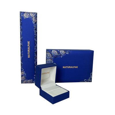Carta su ordinazione con il contenitore d'imballaggio di gioielli di logo della stagnola di oro