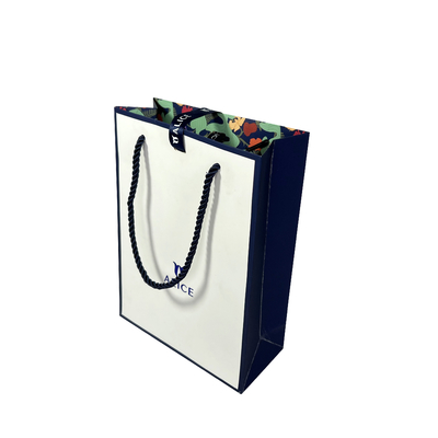 Borsa di carta su misura del regalo di Logo White Blue Jewellery Handbags per acquisto