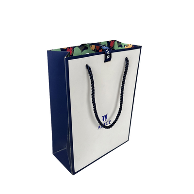Borsa di carta su misura del regalo di Logo White Blue Jewellery Handbags per acquisto