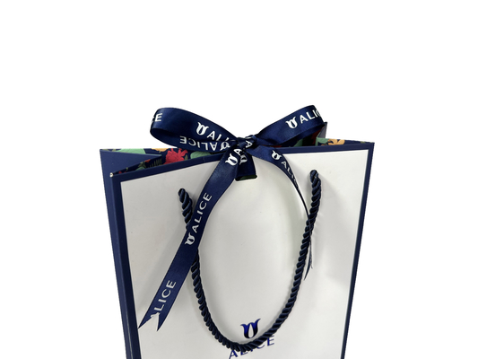 Borsa di carta su misura del regalo di Logo White Blue Jewellery Handbags per acquisto