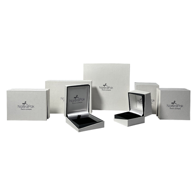 Contenitore di regalo dei gioielli dell'unità di elaborazione di Ring Packaging Boxes Clamshell del pendente del bianco sporco