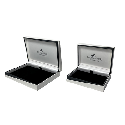 Contenitore di regalo dei gioielli dell'unità di elaborazione di Ring Packaging Boxes Clamshell del pendente del bianco sporco