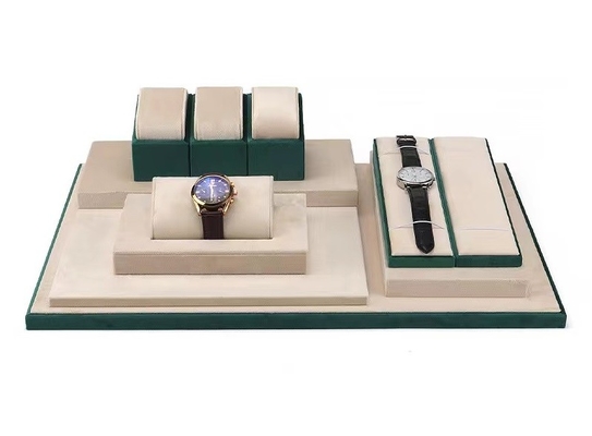 Orologio crema verde Tray With Roll Pillow del velluto di colore di contrasto