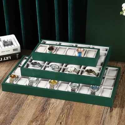 Esposizione personalizzabile Tray Screen Print dell'orologio di verde del velluto di colore
