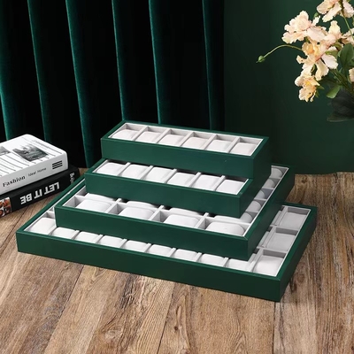 Esposizione personalizzabile Tray Screen Print dell'orologio di verde del velluto di colore