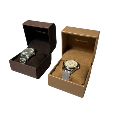 I contenitori d'imballaggio di struttura di orologio di legno delle similpelle guardano il contenitore di regalo della cinghia