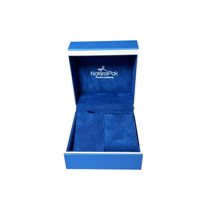 Contenitore di gioielli d'imballaggio della scatola di Sapphire Blue Plastic Luxury Watch per le collane e gli orecchini