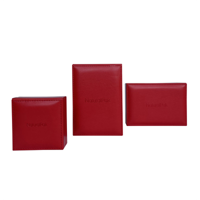 Scatole di moneta commemorative delle similpelle rosse su ordinazione 133*110*80mm