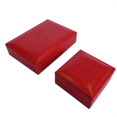 Scatole di moneta commemorative delle similpelle rosse su ordinazione 133*110*80mm
