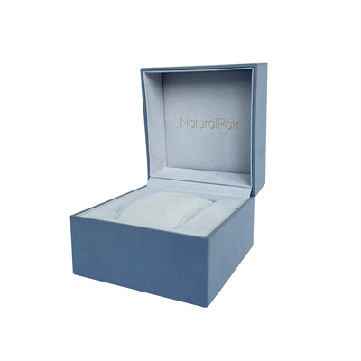 Il supporto blu-chiaro dell'orologio ha impresso Logo Watch And Bracelet Box