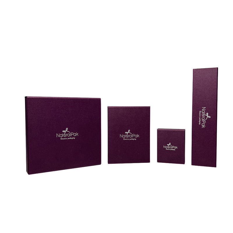 Contenitore di regalo d'imballaggio dell'orologio del quadrato del contenitore della manica di magnete porpora bianco della carta per lui