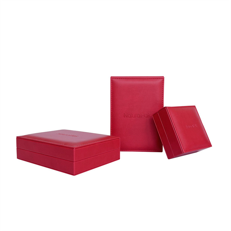 Scatola di moneta rossa di stile d'annata in due pezzi della scatola di cartone del quadrato con interno crema