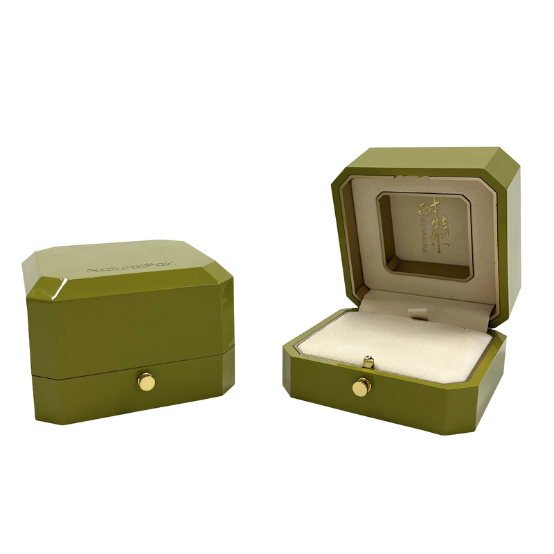 Lo spruzzo verde ha dipinto la forma dell'ottagono di Ring Luxury Jewelry Case With