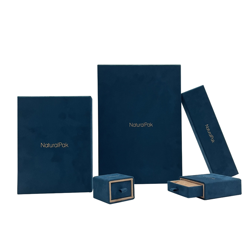 Contenitore di imballaggio di qualità superiore dei gioielli del cassetto della pelle scamosciata per Ring Earring Pendant Bangle Bracelet
